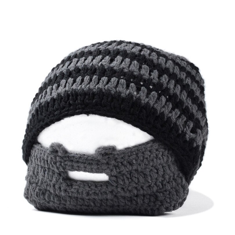 YRRETY Winter Beard Novelty Beanies Handmade Caps Head Knitted Men Hats Warm Cap Embroidery Glasses Pro Ear Protection