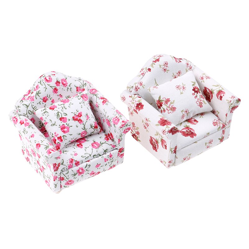 Soft mini Flower Sofa For Dolls Mini Furniture Toy Pretend Play 1:12 Toy For Girls Children Decoration Miniature Dollhouse