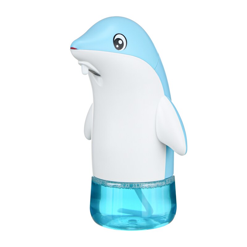 USB Charging Cartoon Cute Dolphin Infrared Automatic Induction Kids Foam Soap Dispenser Deep Cleaning Bathroom Kitchen Foamer: HGA006211-Blue