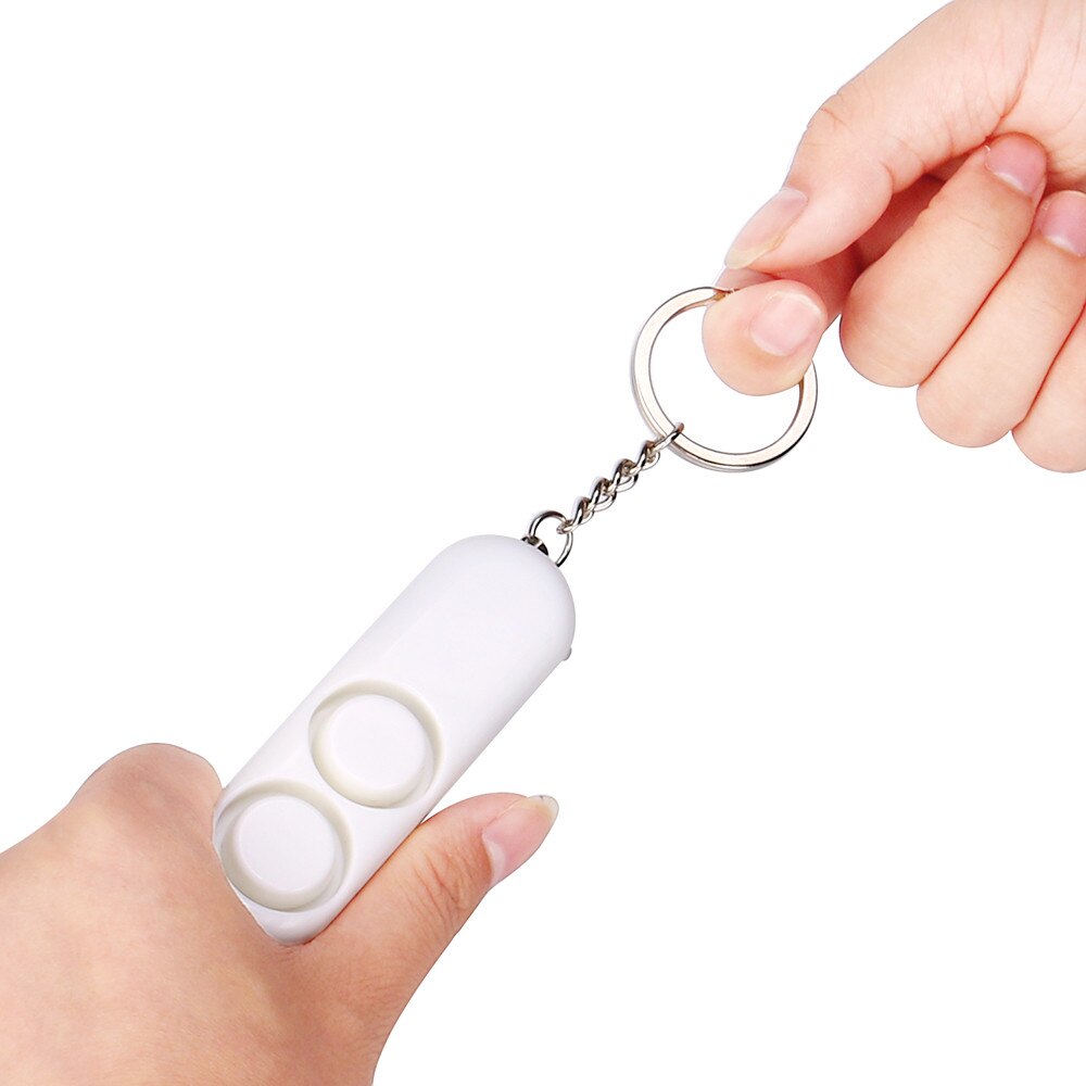 Anti-rape Device Alarm Loud Alert Attack Panic Safety Personal Security Keychai: White