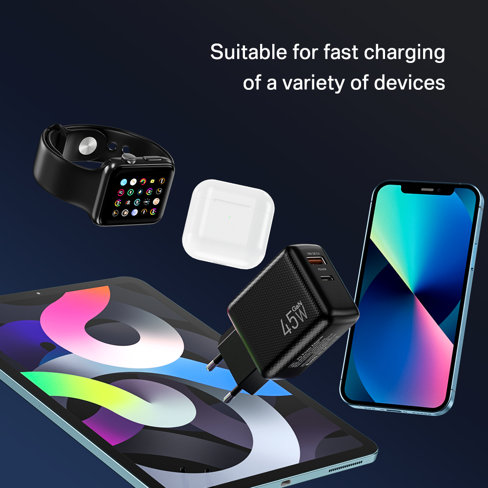 45W Gan Charger QC3.0 Type C Pd Snel Opladen Usb Charger Voor Iphone 13 12X11 Ipad Laptop xiaomi Mobiele Telefoon Oplader Adapter