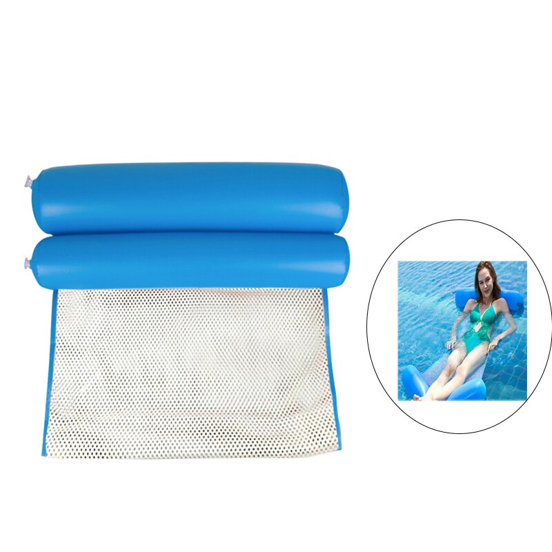 Inflatable Pool Mattress Summer Swimming Pool Water Floating Hammock Float Lounger Bed Pool Beach Party Inflatable Chair: 130x70cm Dark Blue