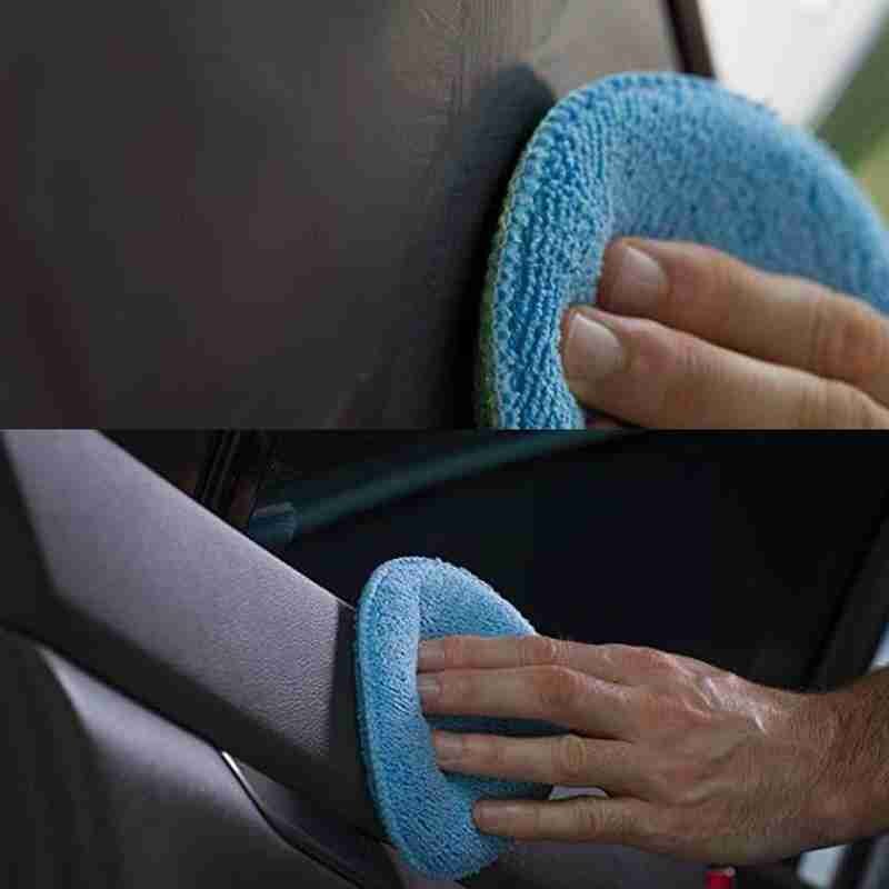 13cm Round Blue Microfiber Foam Sponge Polish Wax Applicator Car Detailing Cleaning Pad