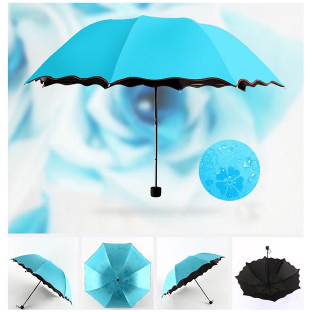 Magic Folding Sun Umbrella Anti UV Windproof Umbrella Raining Blossom Umbrella with Water Portable for Women Girls Travel