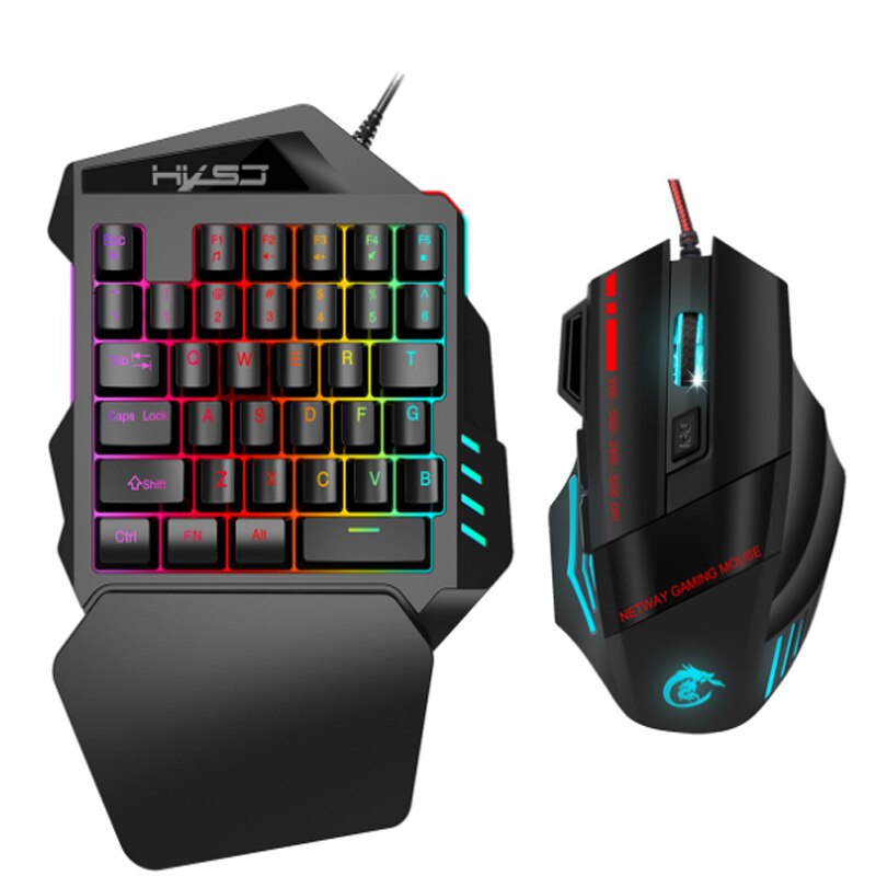 60% keyboard resin keycap backlit keycaps V100 One-Handed Keyboard Left Hand Set Compact Mini Portable Phone Gaming Keyboard: V100 V907 combo