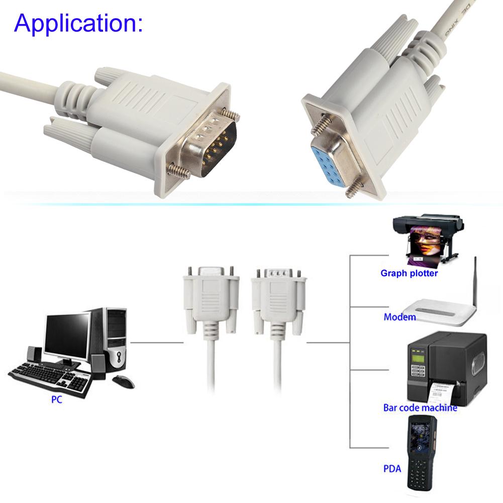 1.5M 3M 5M Serial RS232 9-Pin Male to Female DB9 9... – Grandado