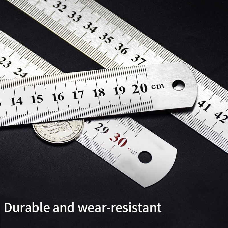 Stainless steel ruler 20 cm thick long steel ruler 15cm30cm40cm50cm sewing engineering ruler student stationery school supplies