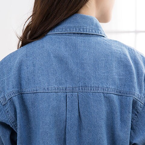 Vangull naisten farkkutakit kevät kesä yksivärinen bf-tyylinen paita taskuilla syksy naisten plus-koon väljät ohuet takit