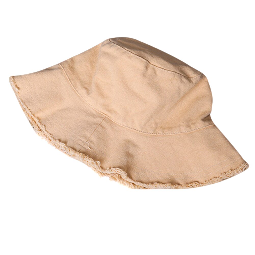 Damen Sonnenhut - Breiter Rand Eimerhut - Atmungsaktives Baumwolle - Sommer Strand Outdoor: Khaki