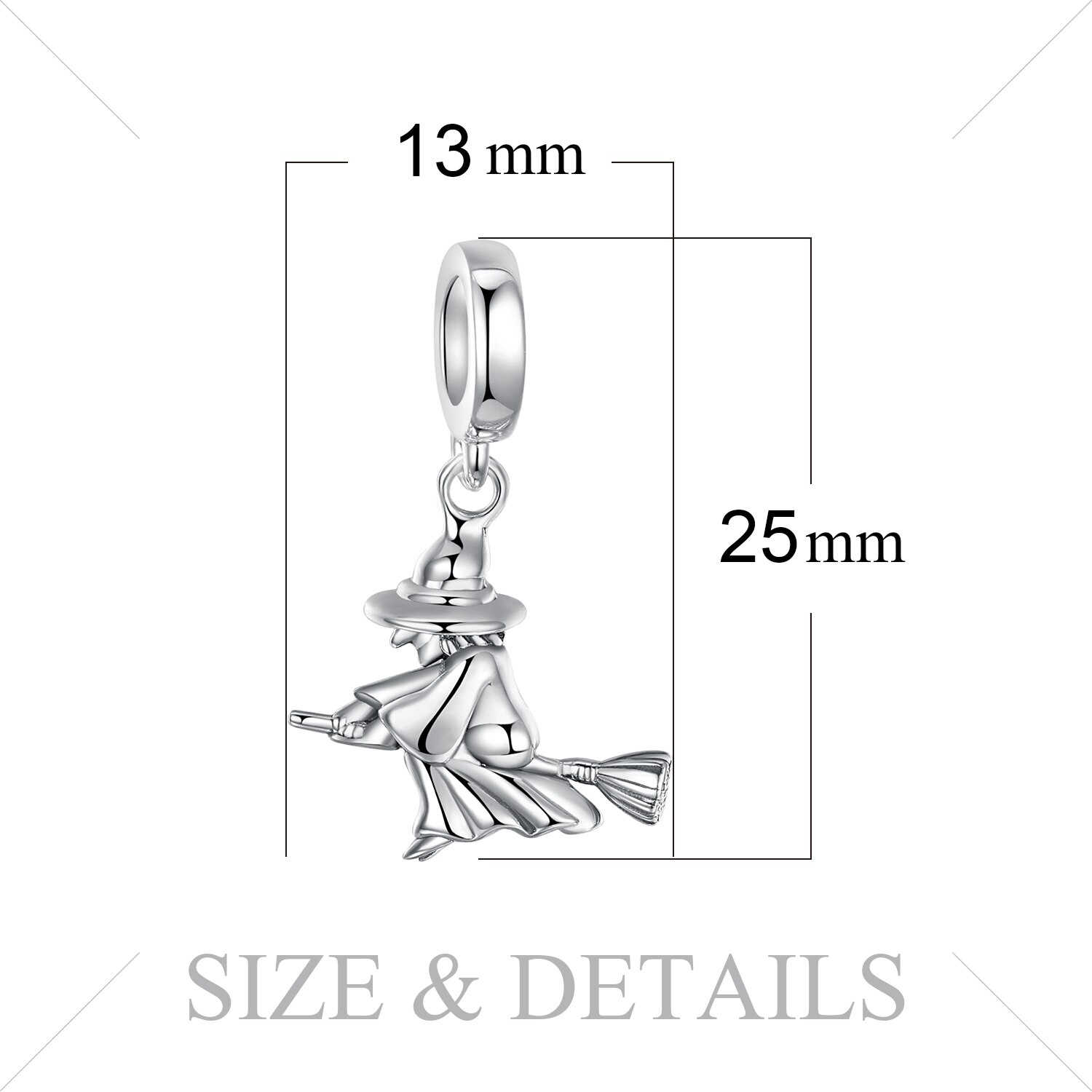 JewelryPalace 925 Sterling Silver Witch Beads Charms Silver 925 Original Fit Bracelet Silver 925 original Beads Jewelry Making