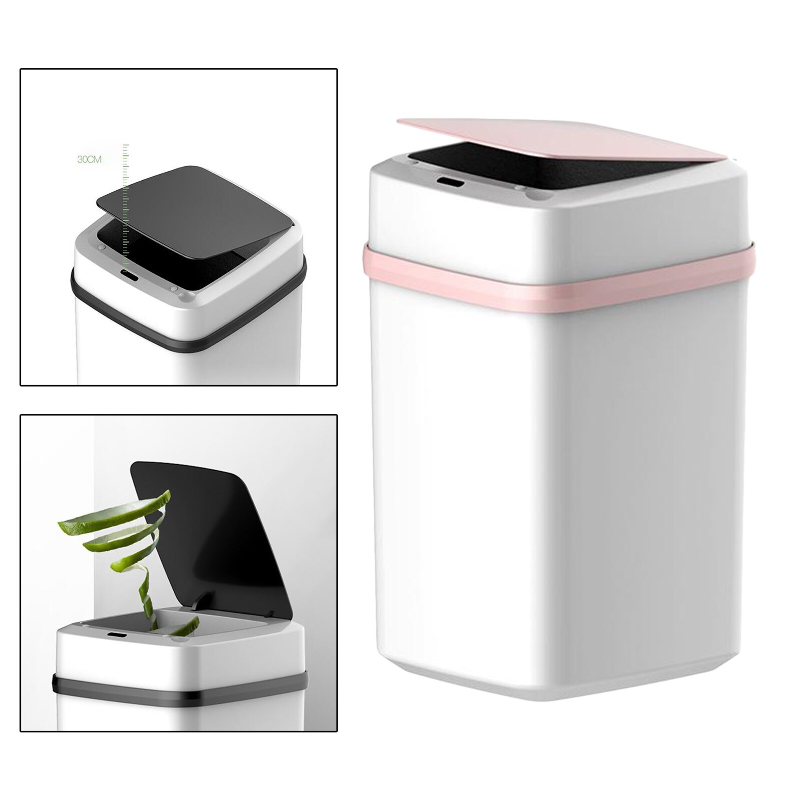 12L Smart Prullenbak Automatische Inductie Vuilnisbak Infrarood Sensor Afvalbak Voor Keuken Badkamer Home Intelligente Vuilnisbak: Pink White