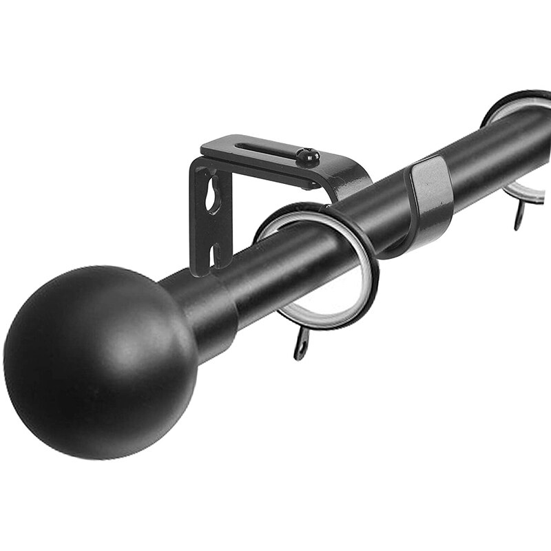 4Pcs Curtain Rod Brackets Set Heavy Duty Metal Curtain Pole Holder For Wall Home Bedroom Office With 8 Fastening Screws