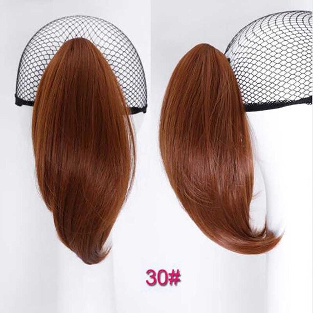 DIFEI-coleta recta corta de 6 pulgadas, resistente al calor, sintética, Natural, para el cabello, coleta: T1B / 613