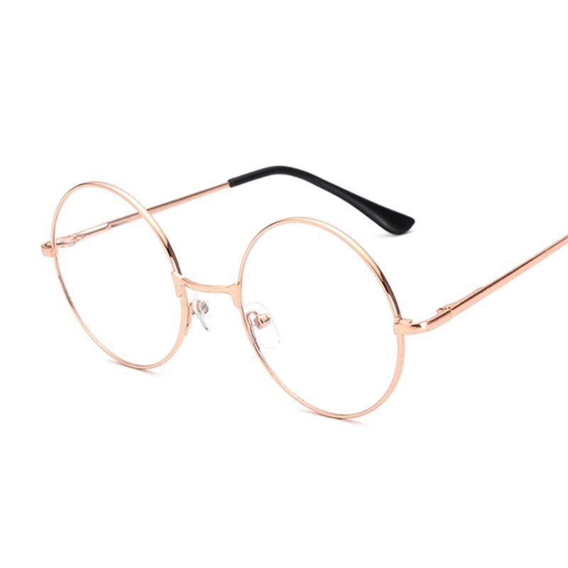 Vintage Transparent Women Glasses Metal Full Frame Optical Round Lens Glasses Female Clear Reading Plain Glasses Small
