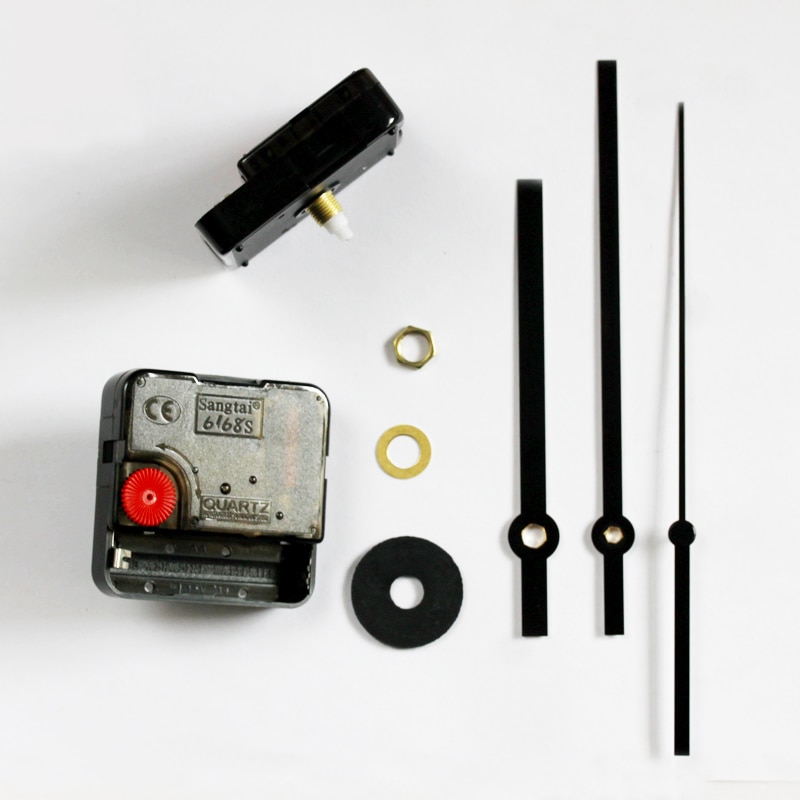6168 S Quartz 6mm Schroef as lengte Plastic Sweep Beweging Met 1 # Zwarte Handen Klok Accessoire DIY klok Kits