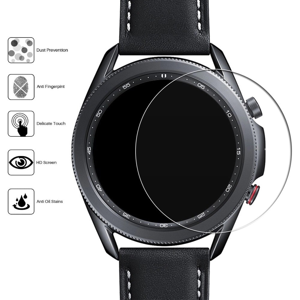 För samsung galaxy watch 3 41mm 45mm skärmskydd i härdat glas anti-scratch hd clear anti-bubble för galaxy 3 titta film