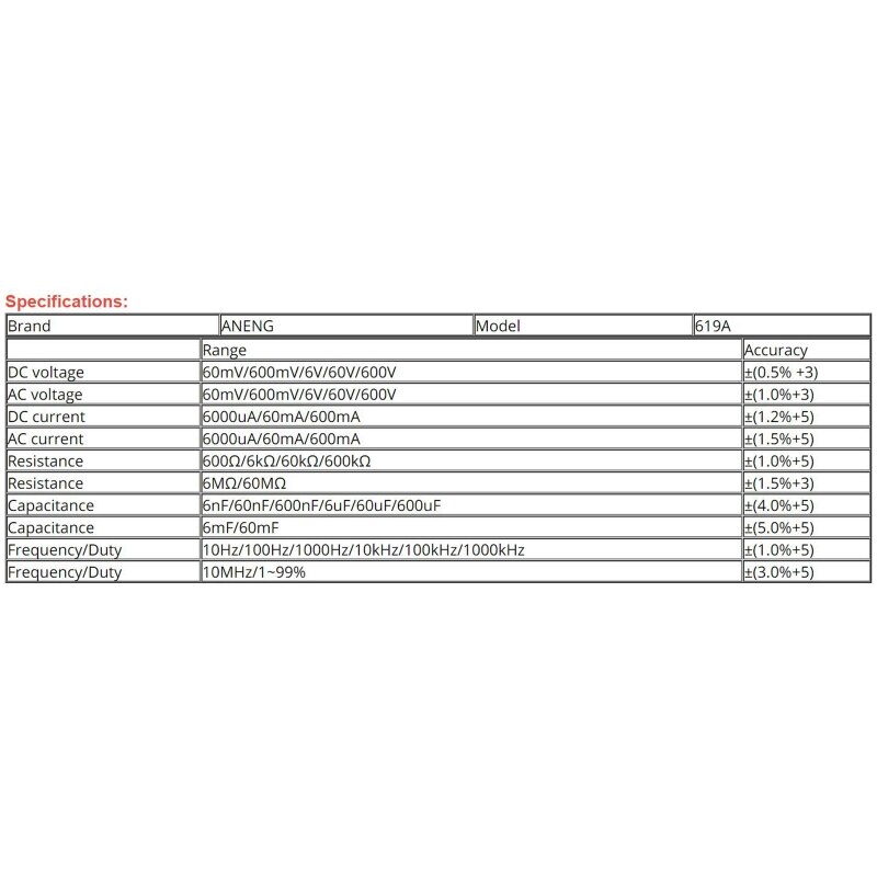 True RMS 6000 Counts Digital Multimeter Analog Bar AC/DC Current Voltage Tester J2HA