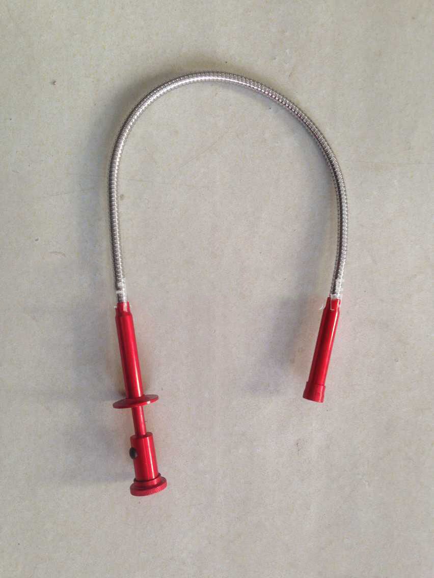 Magnetic LED Light Pick-Up Tools Flexible 4-Claw Long Reacher Garbage Toilet Grabber Tool Telescopic Magnet Pick Up Tool: red