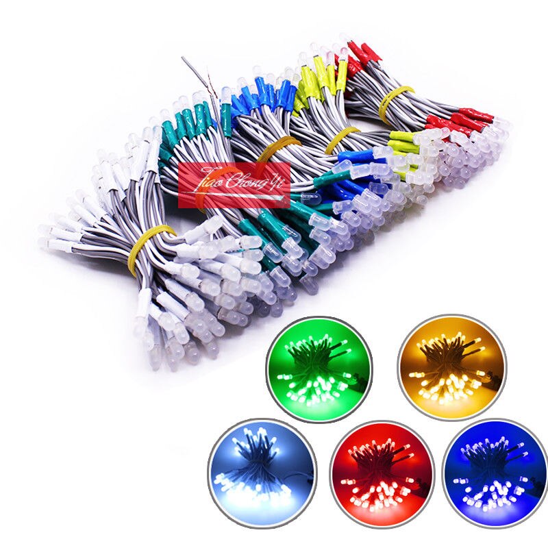 Module lumineux LED 5mm 5V, blanc, rouge, vert, bleu, rose, jaune, Pixel, lumière exposée, féerique, étanche, 1 lot/50 pièces, 2 lots/100 pièces