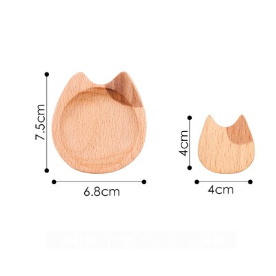1Pcs Japanese style wooden chopstick holder Beech cat chopstick holder Cartoon kitchen hotel chopstick holder tableware: H