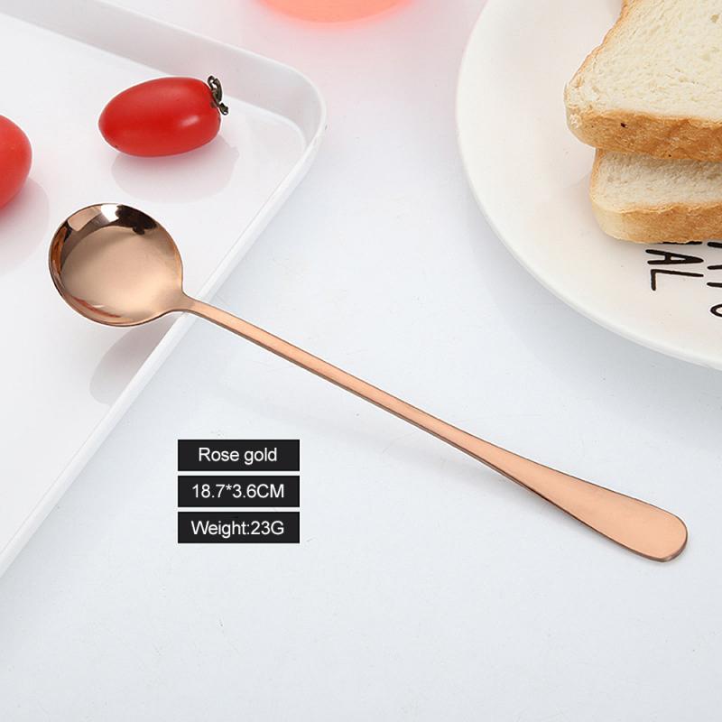 Stainless Steel Coffee Spoons Teaspoons Mixing Spoons Sugar Spoon Family Soup Spoon Kitchen Cooking Spoon Drink Tableware