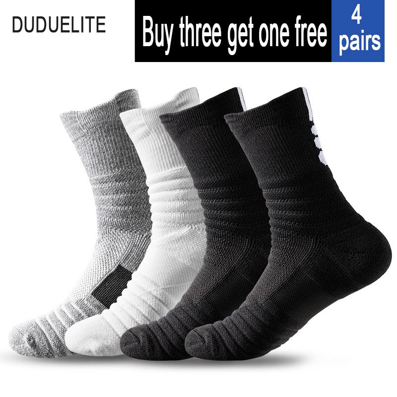 Basketballsokker elite sokker rør tykke håndklædestrømper skridsikre svedabsorberende træning sportssokker mænd kvinder: 4 flerfarvet -1