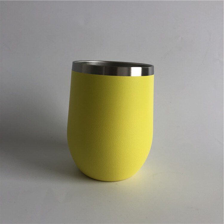 12 unzen Ei Cocktail Becher Wein Tasse Edelstahl Metall Becher Becher Heißer: Gelb