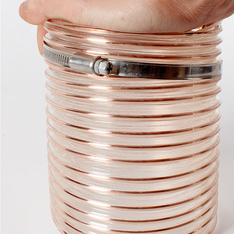 Tube en polyuréthane avec fil en acier inoxydable, conduit d'air industriel Transparent pour échappement d'air, diamètre intérieur de 1M 25-50mm