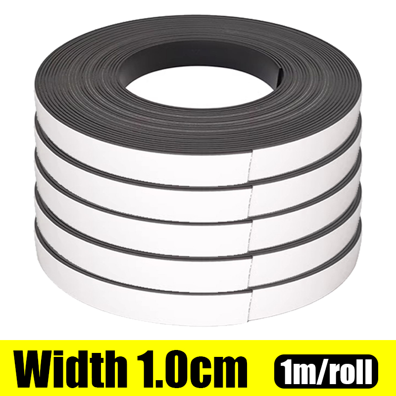 Tiras magnéticas autoadhesivas, cinta magnética fuerte, tira magnética Flexible para nevera, póster de fotos DIY, imanes de goma para oficina: 6M / Marrón