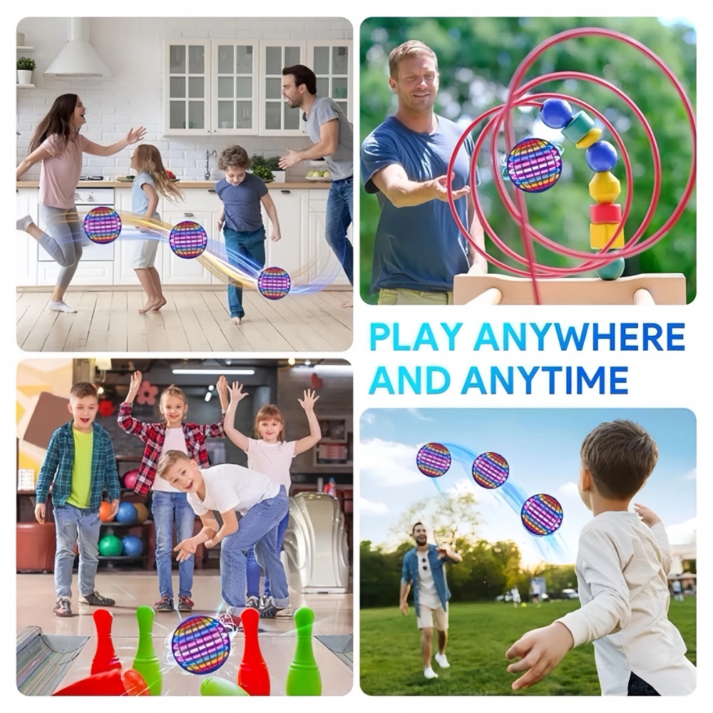 Flying Ball with Lights Cosmic Globe 360° Rotating Suspension Ball Hand Controlled Color LED Suitable for Indoor and Outdoor Toy