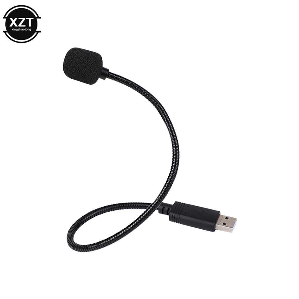 26cm Omnidirectional Metal Microphone USB Microphone Mini Audio Mic for Computer Laptop for Laptop/Notebook/PC/MSN/Skype: black