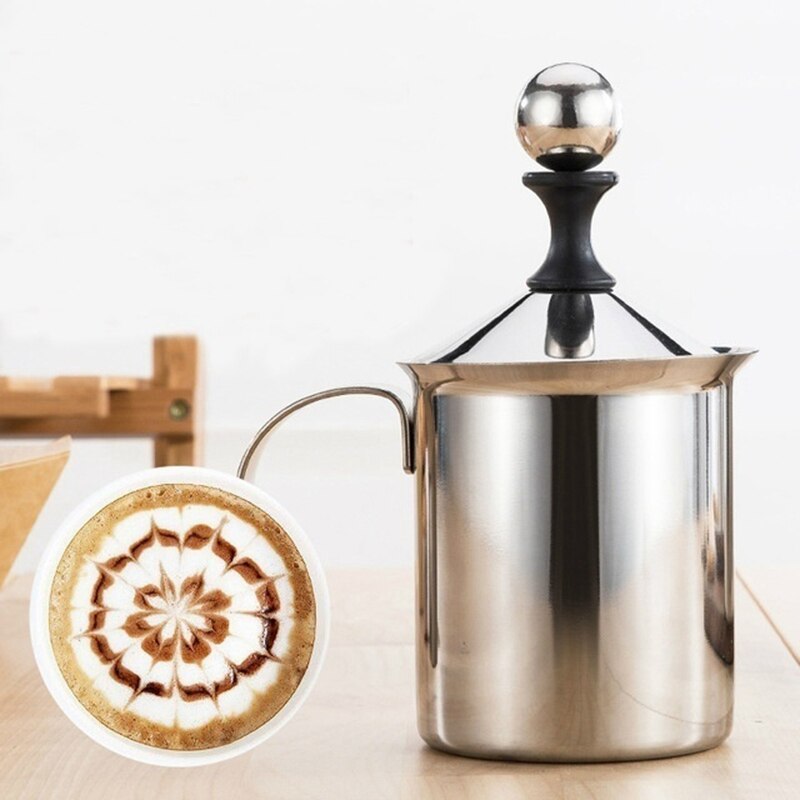 Filbake Doppel Schäumer Milch Shaker Cappuccino Pumpe Schäumer Edelstahl Hand Schäumende Maschine Melken Für Bubbler Kaffee Gerät