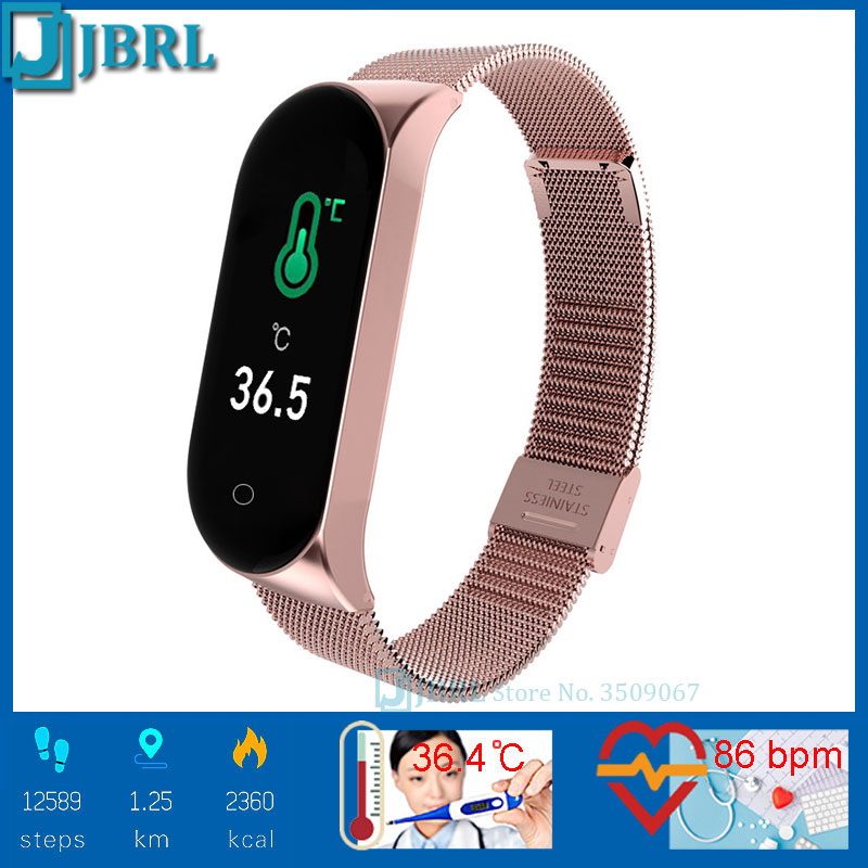 Temperatura Intelligente Band Donne Degli Uomini Braccialetto Intelligente Inseguitore di Fitness Per Android IOS Smartband di Nuovo Modo Intelligente Wristband della Fascia di Polso