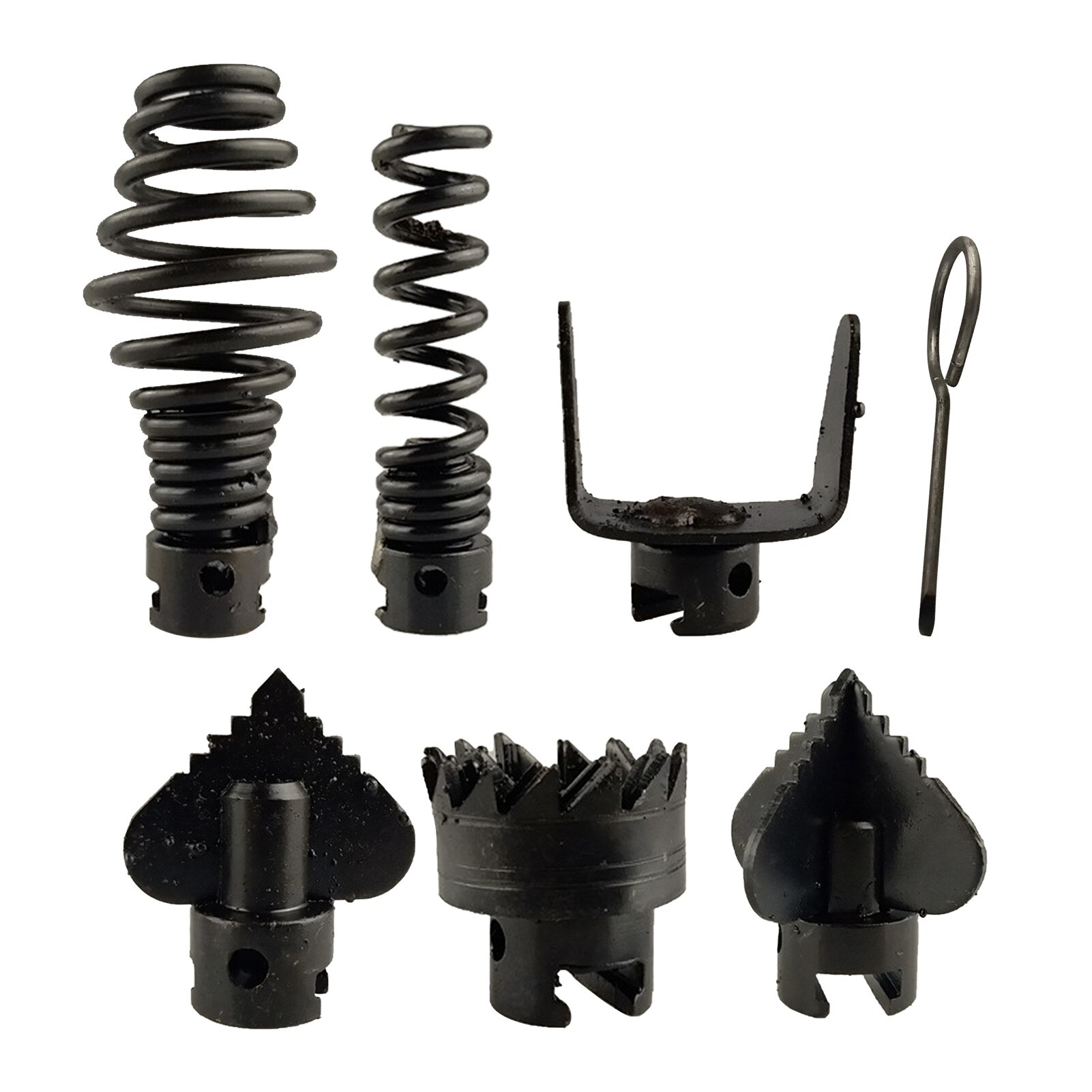 7pcs/set Cleaning Machine 16mm Portable Home With Key Drain Pipe Dredge Cutter Heads Manganese Steel Durable Tool