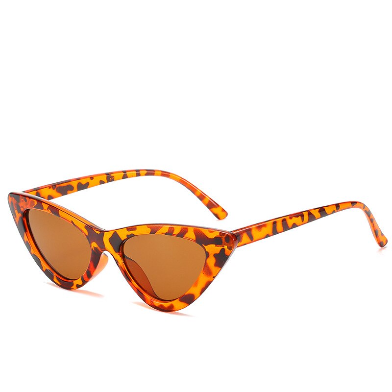 Cat eye solglasögon dam vintage små solglasögon  uv400 svarta nyanser retro cateye lunette de soleil femme oculos: Leopardbrun