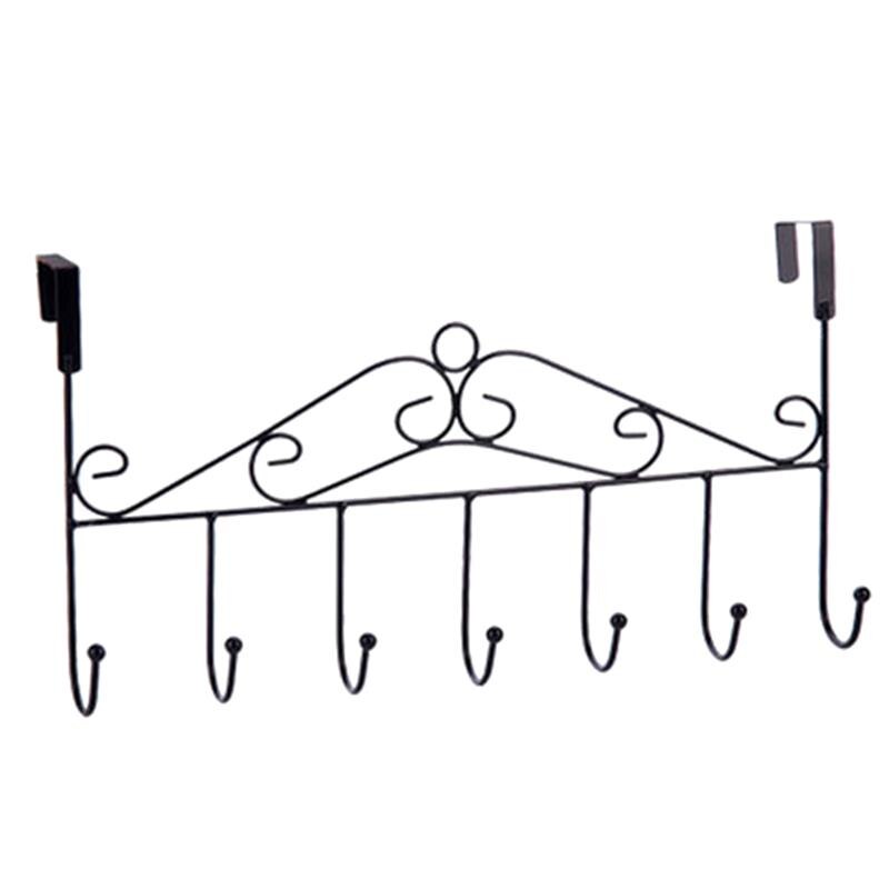 Over Deur Metalen Hanger Beugel 7 Haken Handdoek Hoed Kapstokken Opknoping Opbergrek Overdoor Organizer Accessoires