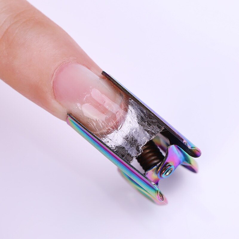 Pinceles curvos C para uñas, Clips de acero inoxidable extendidos para dedos, herramientas para uñas, accesorios Nail Art, 1 ud.
