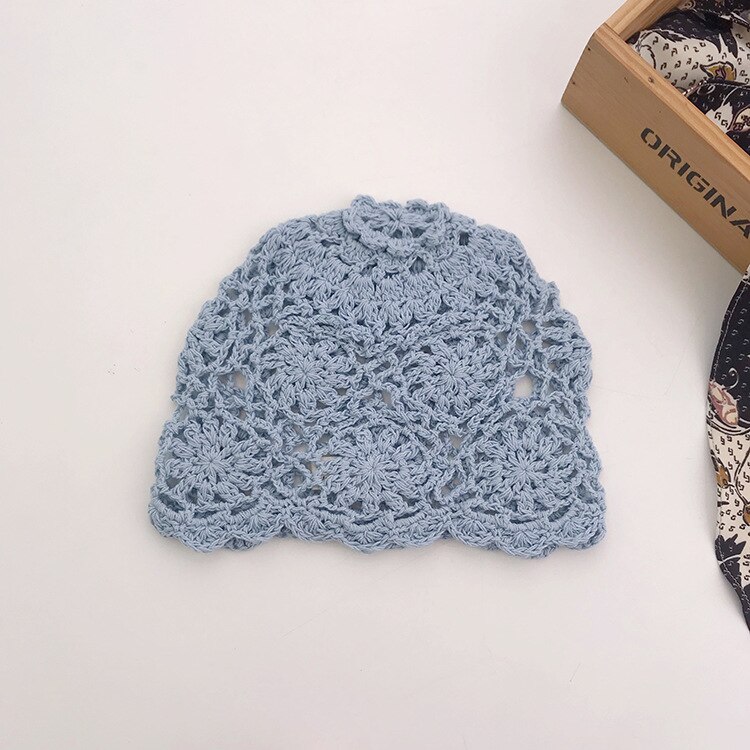 Vintage håndlaget heklet bøttehatt kul 3d strikk vår og sommer sammenleggbar fiskerhatt til jentelue: 3