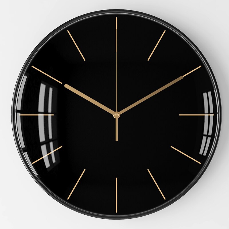 Nordic Silent Wall Clock Large Metal Hanging Clocks Wall Watch Home Simple Modern Living Room Black Luxury Saat Home Decor FZ238