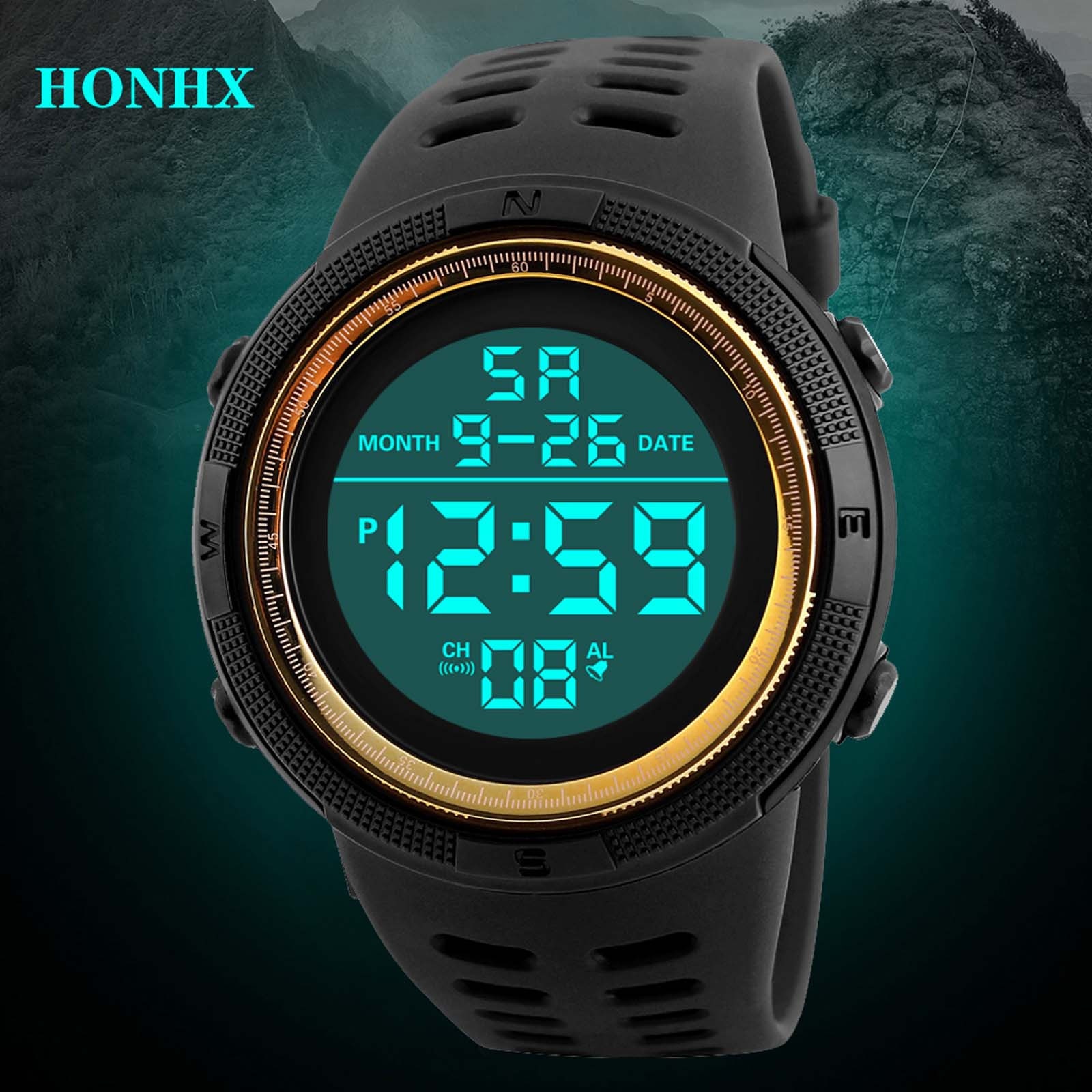 Honhx Luxe Heren Digitale Led Horloge Datum Sport Mannen Outdoor Elektronische Horloge Minimalistische Mode Dunne Horloges Luxe Top