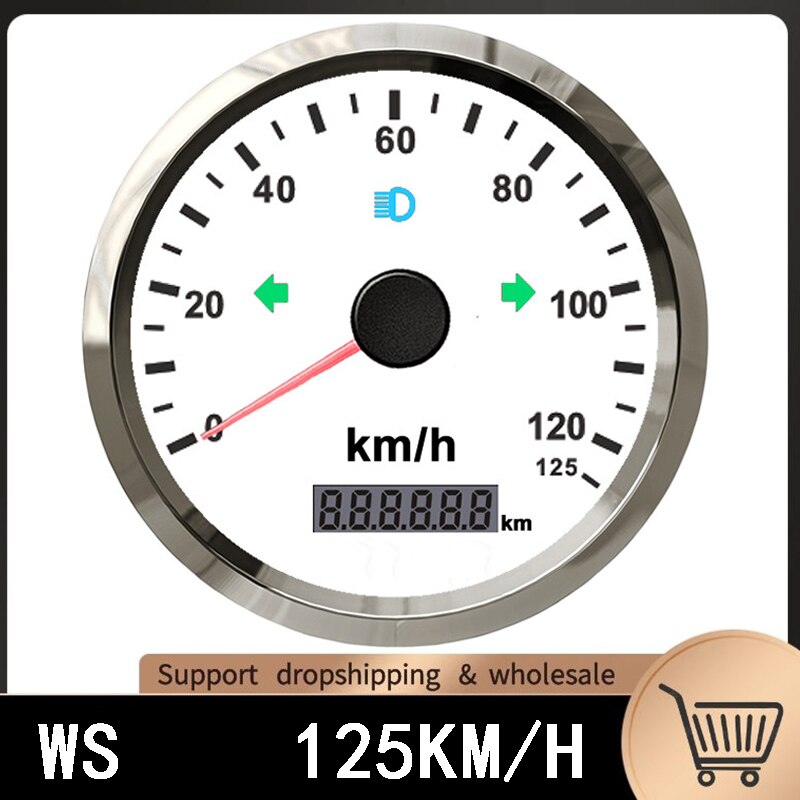 85mm GPS Speedometer With GPS Antenna for Car speed sensor motorcycle Boat Odometer 200km/h 125km/h Waterproof Gauge: WS 125KMH