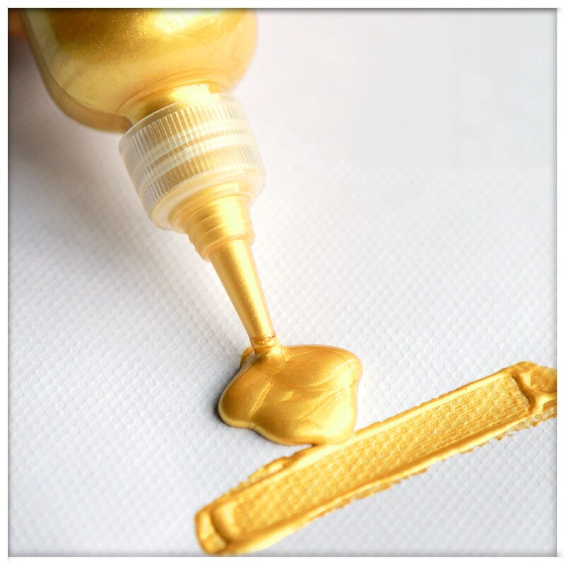 60ml Acrylic Paint Gold Paint Metallic Waterproof Not Faded for Statuary Coloring DIY Hand Clothes Painted Graffiti Pigments: Light Green