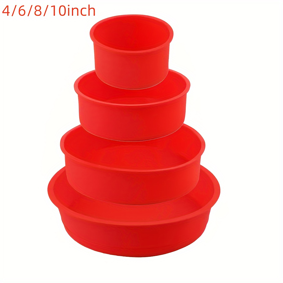 4/6/8/10inch Silicone Cake Mold Tray Pans Round Kitchen Silicone Nonstick Baking Pans Reusable Cake Pans Baking Tools: Dark Khaki