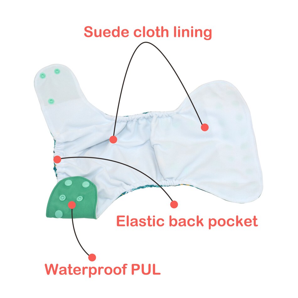 2 stk eezkoala os ruskind stof lomme stofble, med en elastisk baglomme, vandtæt, genanvendelig og åndbar, til 5-18kg babyer