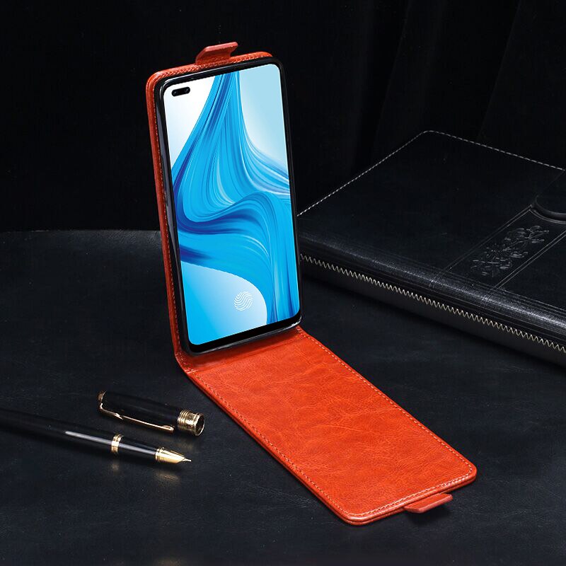 UP Down Case For OPPO Reno 4 Lite 6.43 inch Phone Bag Holster Vertical Flip PU Leather Cover For OPPO Reno4 Lite CPH2125 Cases