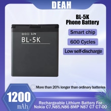 1-20PCS 1200mAh BL-5K BL 5K BL5K Rechargeable Lithium Phone Battery For Nokia N85 N86 8MP N87 2610S 701 Oro C7 C7-00 X7 X7-00 T7