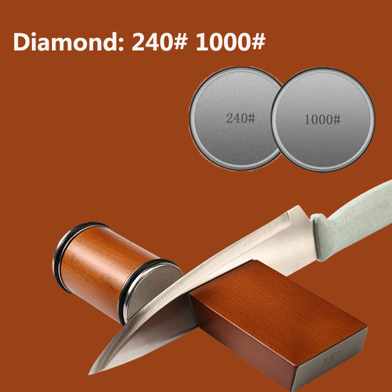 15 and 20 Degrees Rolling Knife Sharpener Magnetic Knife Holder Diamond Sharpening Stone Kit with Angle Roller Kitchen Accessory: Red