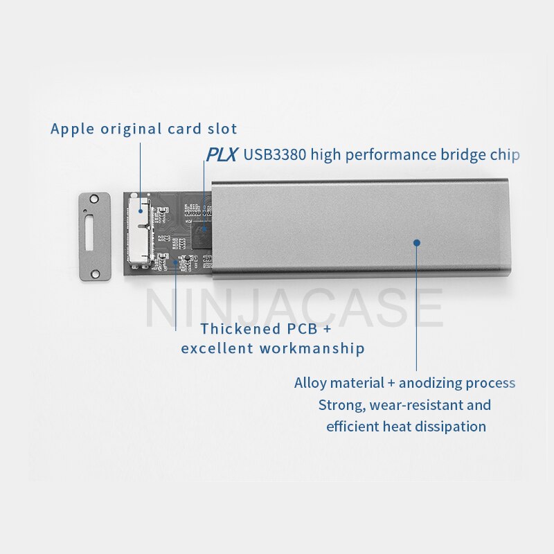 Para apple macbook ar pro retina 2013 2014 2015 /2016 caixa de disco rígido tipo-c para mac ssd caso gabinete a1466 a1465 a1398 a1502