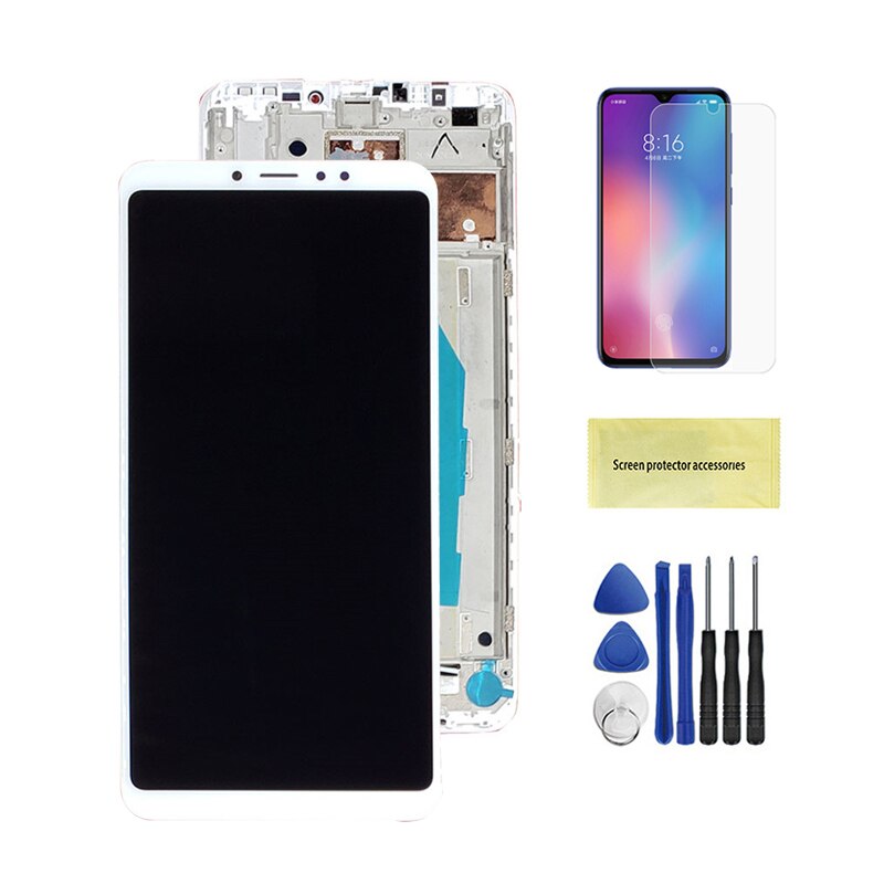 6.9 "Lcd Voor Xiaomi Max 3 Mi Max 3 Lcd-scherm Touch Screen Panel Digitizer Vergadering Vervanging Voor Mi max3 Lcd: White With Frame