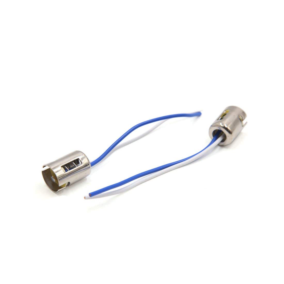 Uxcell 6 stk  ba15s pære med dobbelt hoved ledningsnet fatning stik 12v-36v til bil